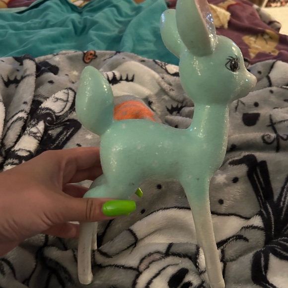 Sparkling Mint Green Deer Figurine - Picture 2 of 3